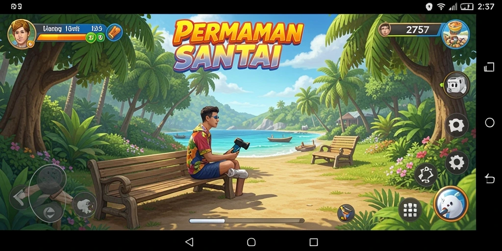 Tampilan menarik dari gameplay santai di 2757.