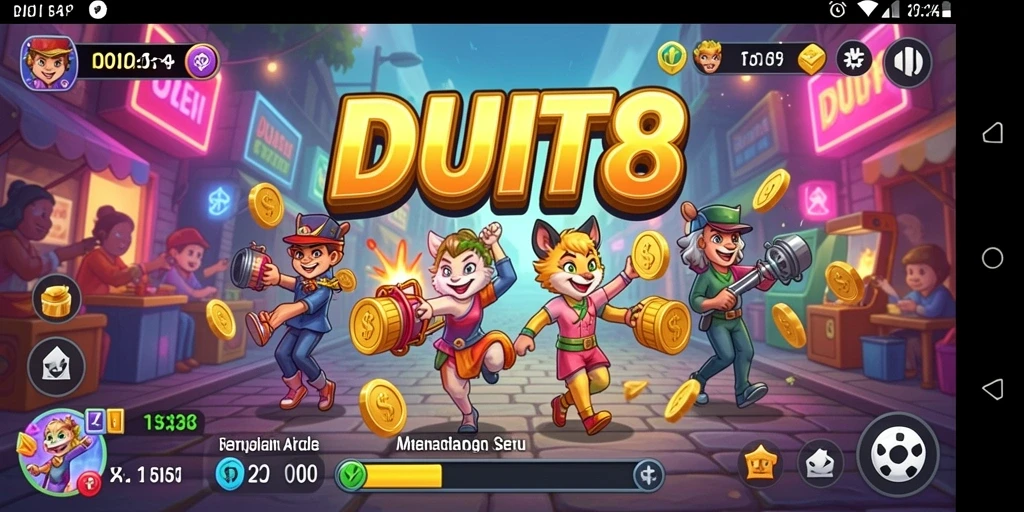 Tampilan gameplay <strong>DUIT8</strong> yang menegangkan dan penuh warna.