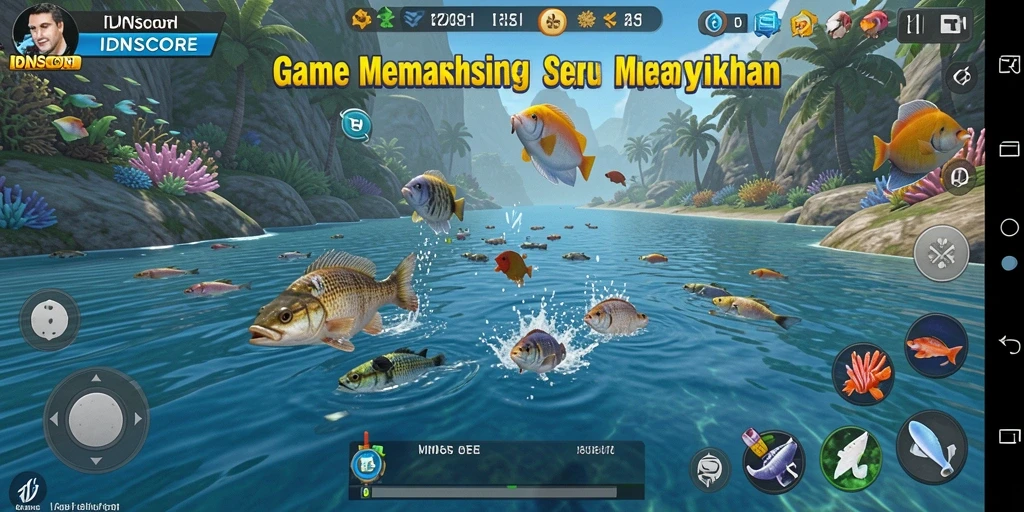 Tampilan menakjubkan dari gameplay memancing di IDNSCORE.