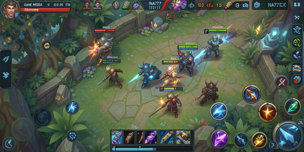 Tampilan utama gameplay <strong>INA777</strong> dengan pertarungan seru antar tim.