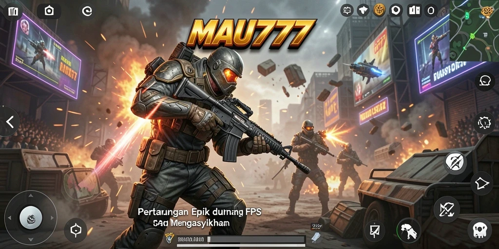 Screenshot gameplay MAU777 menampilkan aksi tembak-menembak yang seru.