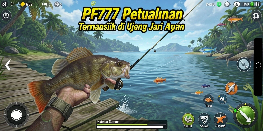 Tampilan gameplay PF777 yang seru saat menangkap ikan di lautan.