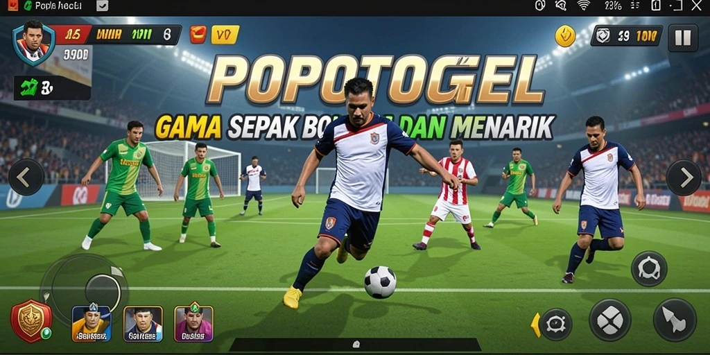 Screenshot gameplay <strong>POPOTOGEL</strong> dengan aksi seru di lapangan.