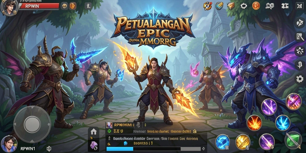 Tangkapan layar gameplay RPWIN1 menampilkan petualangan seru dalam dunia MMORPG.