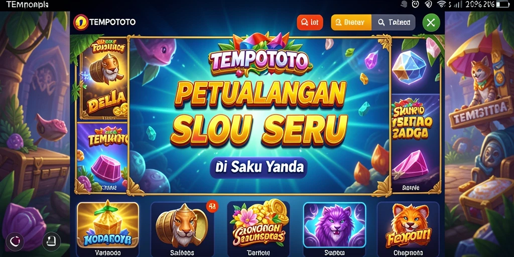 Screenshot gameplay TEMPOTOTO yang menampilkan momen kemenangan di mesin Slot.