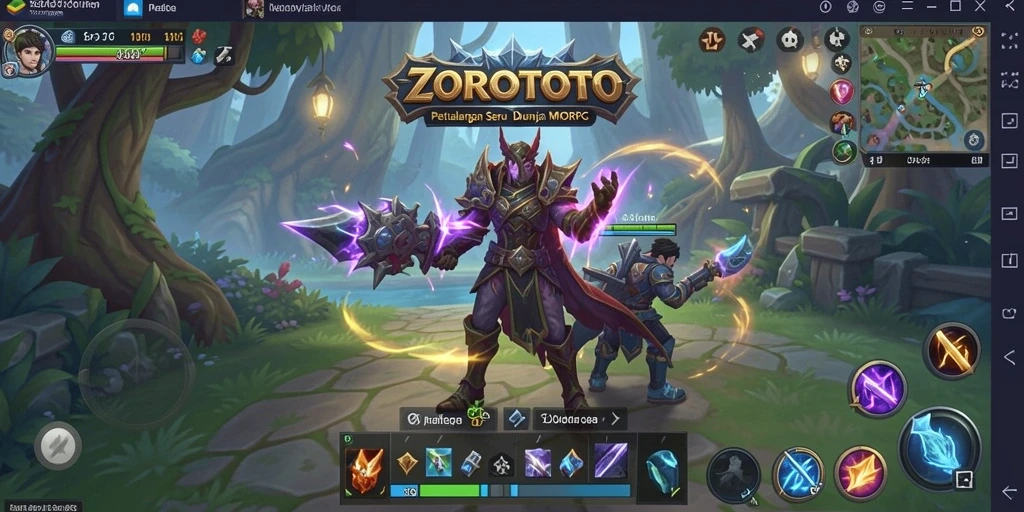 Tampak aksi seru dari gameplay ZOROTOTO di dunia MMORPG.